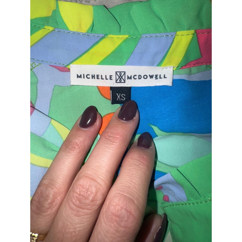 Michelle Mcdowell Psychedelic Print Button Up Blo… - image 6